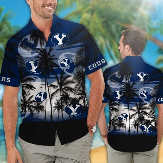 BYU Cougars Tropical Hawaiian Shirt with Short Sleeves - Perfect for Fans