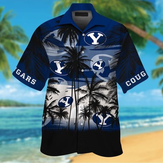BYU Cougars Tropical Hawaiian Shirt with Short Sleeves - Perfect for Fans