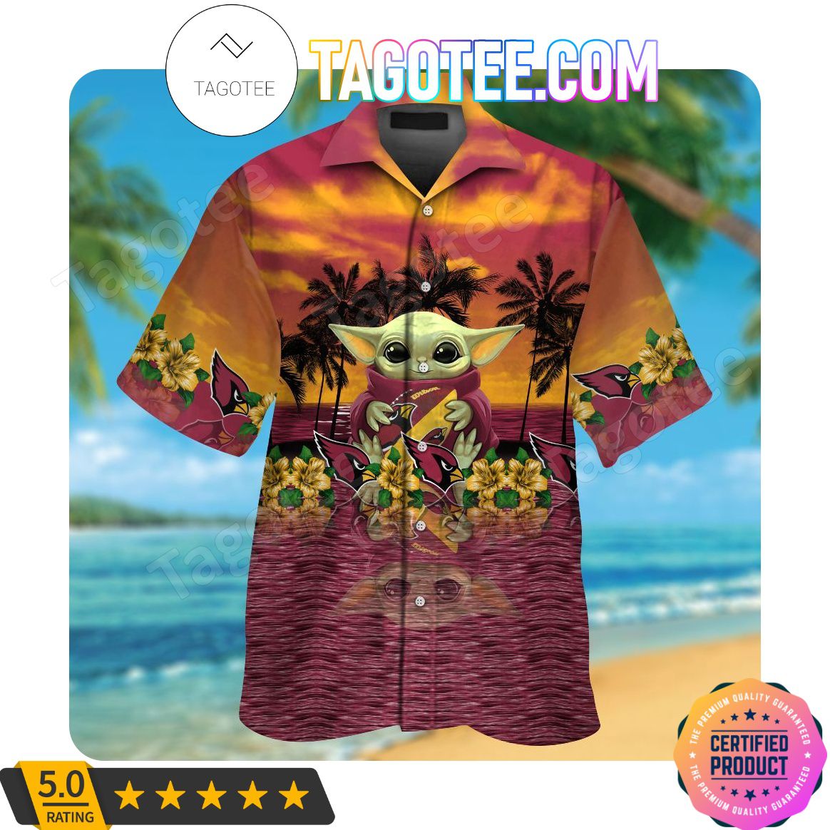 Baby Yoda Aloha Arizona Cardinals NFL Hawaiian Shirt, Ideal for Fans