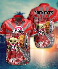 Baby Yoda Hawaiian Shirt for Men and Women - Ohio State Buckeyes NCAA