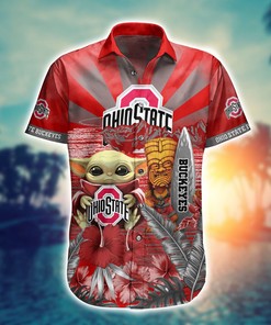 Baby Yoda Hawaiian Shirt for Men and Women - Ohio State Buckeyes NCAA