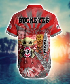 Baby Yoda Hawaiian Shirt for Men and Women - Ohio State Buckeyes NCAA