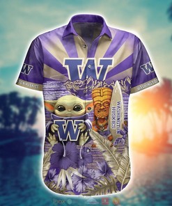 Baby Yoda NCAA Washington Huskies Hawaiian Shirt and Shorts, Perfect for Summer