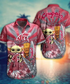 Baby Yoda NCAA Washington State Cougars Hawaiian Shirt and Shorts, Perfect Summer Outfit