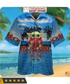 Baby Yoda Star Wars Georgia Bulldogs UGA Hawaiian Shirt - Perfect Gift
