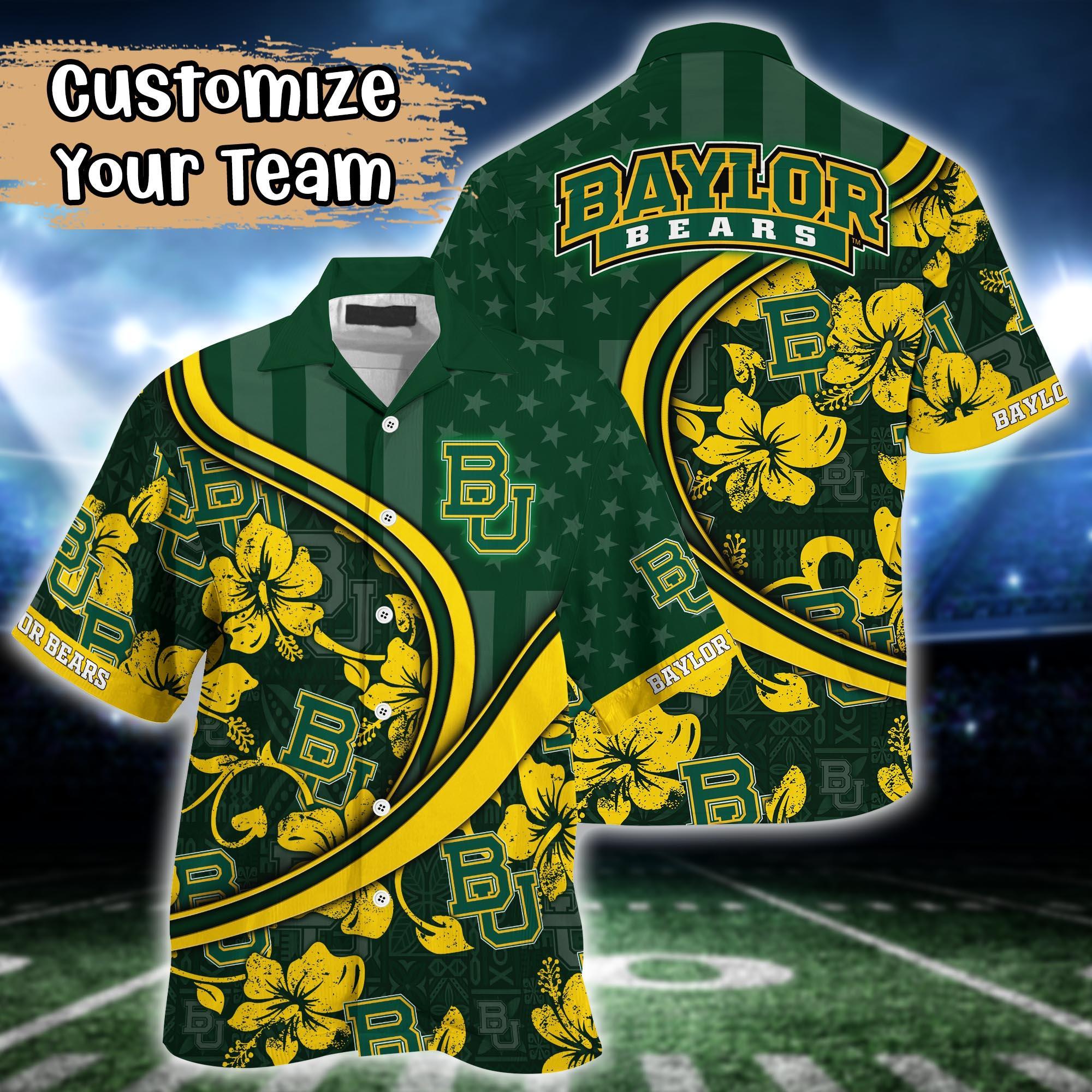 Baylor Bears NCAA US Flag Flower Hawaii Shirt For Fans