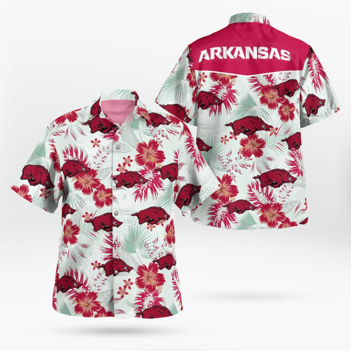Beach Time with Arkansas Razorbacks Hawaiian Shirts and Shorts