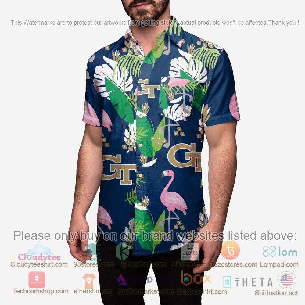 Best Floral Button-Up Georgia Tech Yellow Jackets Shirt - Stylish and Unique