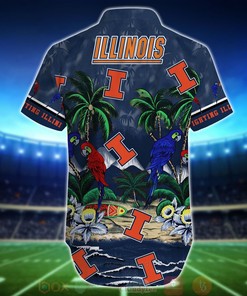Best Tropical Sea and Parrots Aloha Shirt for Illinois Fighting Illini - Short for Fans