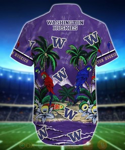 Best Tropical Sea and Parrots Aloha Shirt for Washington Huskies - Short for Fans