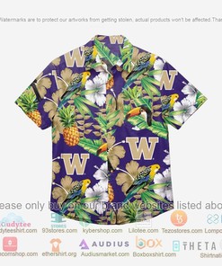 Best Washington Huskies Floral Button-Up Hawaii Shirt