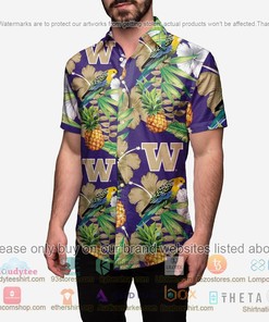 Best Washington Huskies Floral Button-Up Hawaii Shirt