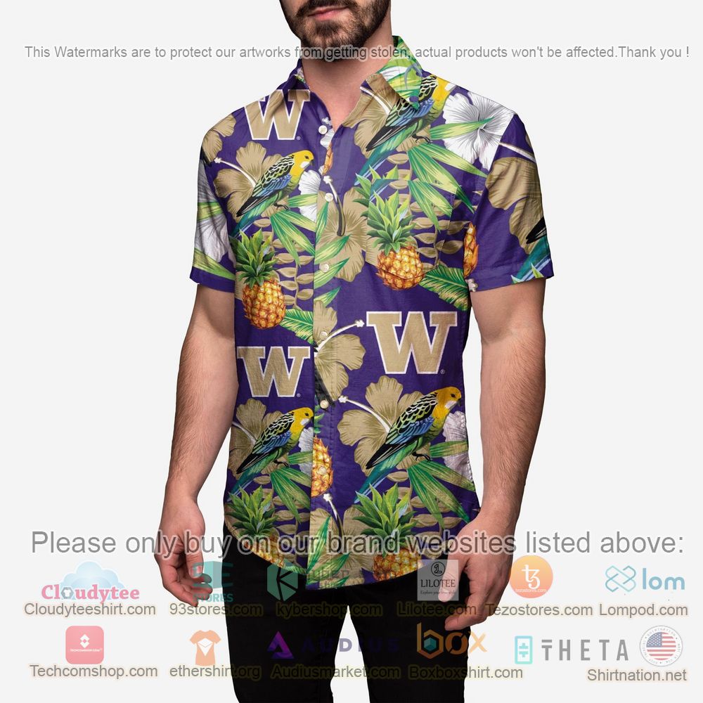 Best Washington Huskies Floral Button-Up Hawaii Shirt