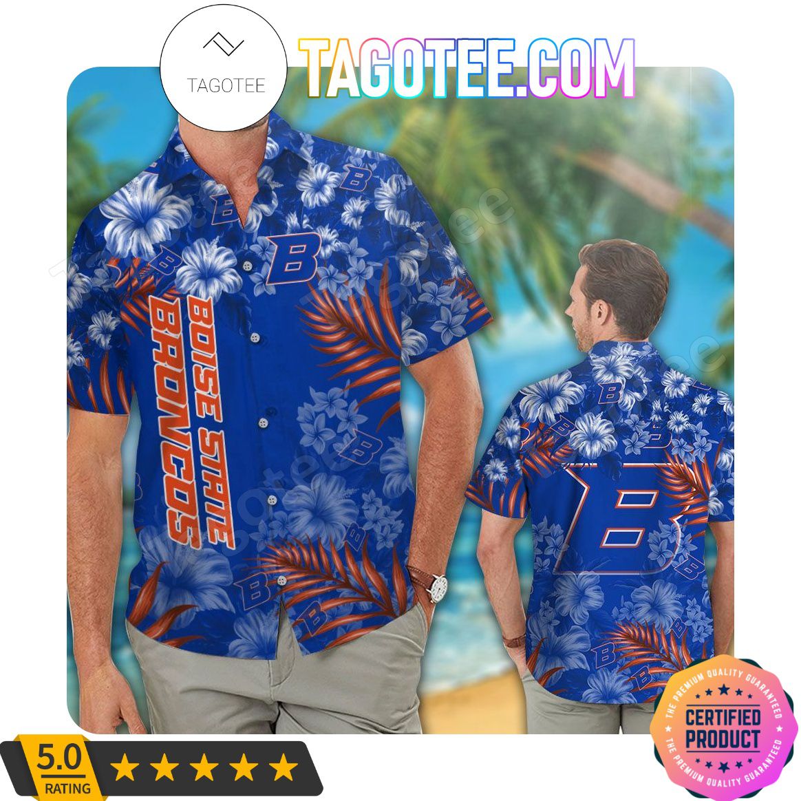 Boise State Broncos Aloha Hawaii Shirt and Beach Short Set - Perfect for Summer Fun