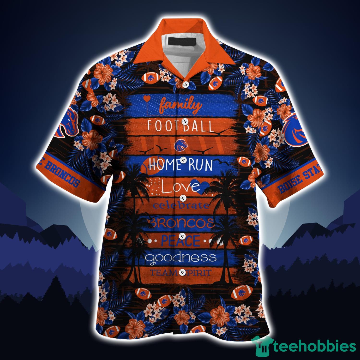 Boise State Broncos Summer Hawaiian Shirt with Tropical Flower Pattern