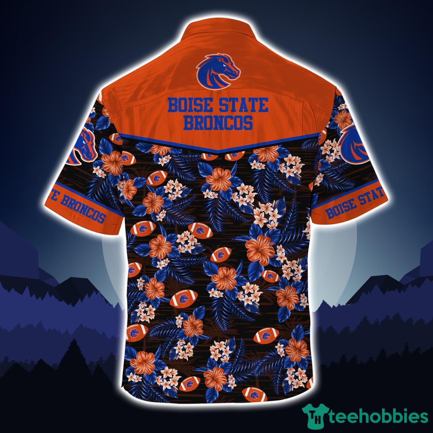 Boise State Broncos Summer Hawaiian Shirt with Tropical Flower Pattern