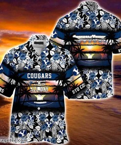 Byu Cougars Beach Hawaiian Shirt - Tropical Flower Pattern for Sports Fan