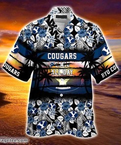 Byu Cougars Beach Hawaiian Shirt - Tropical Flower Pattern for Sports Fan