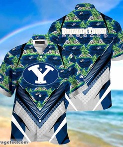 Byu Cougars Beach Hawaiian Shirt with Hibiscus Pattern for Sports Fans