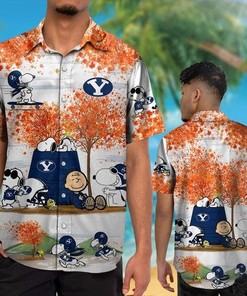 Byu Cougars The Peanuts Snoopy Autumn Hawaiian Shirt - Trendy and Stylish 