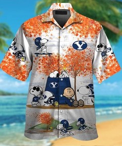 Byu Cougars The Peanuts Snoopy Autumn Hawaiian Shirt - Trendy and Stylish