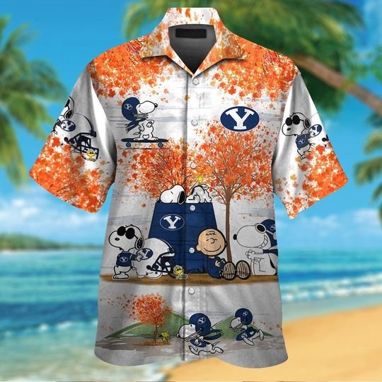 Byu Cougars The Peanuts Snoopy Autumn Hawaiian Shirt - Trendy and Stylish