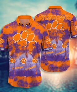 Casual Short Sleeve Clemson Tigers Hawaiian Shirt for Relaxation