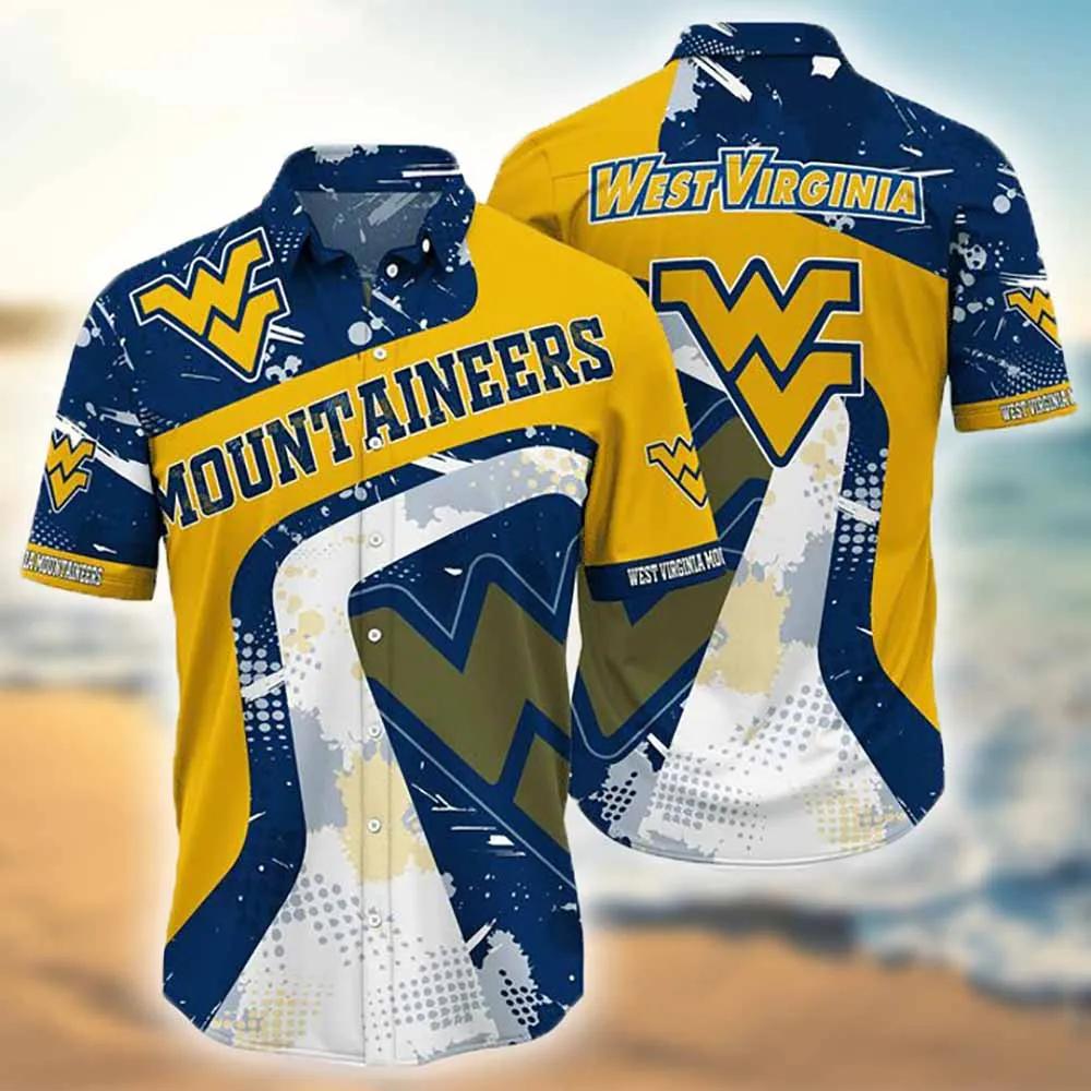 Celebrate Summer with West Virginia Mountaineers Coconut Trees Hawaiian Shirt