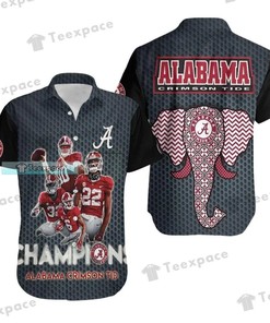Celebrate Unique Style with Alabama Crimson Tide Champions Steel Pattern Hawaiian Shirt