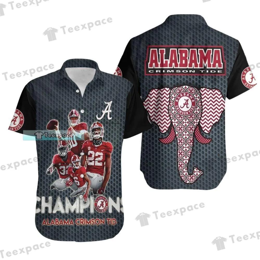 Celebrate Unique Style with Alabama Crimson Tide Champions Steel Pattern Hawaiian Shirt