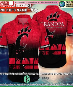 Cincinnati Bearcats Custom Name Hawaiian Shirt with Short Sleeves - Personalized Gift 