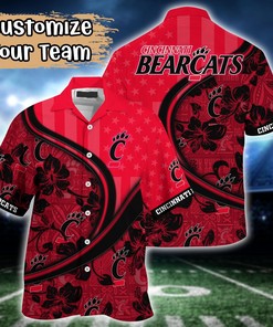 Cincinnati Bearcats NCAA US Flag Flower Hawaii Shirt For Fans