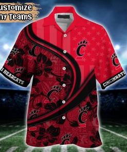 Cincinnati Bearcats NCAA US Flag Flower Hawaii Shirt For Fans