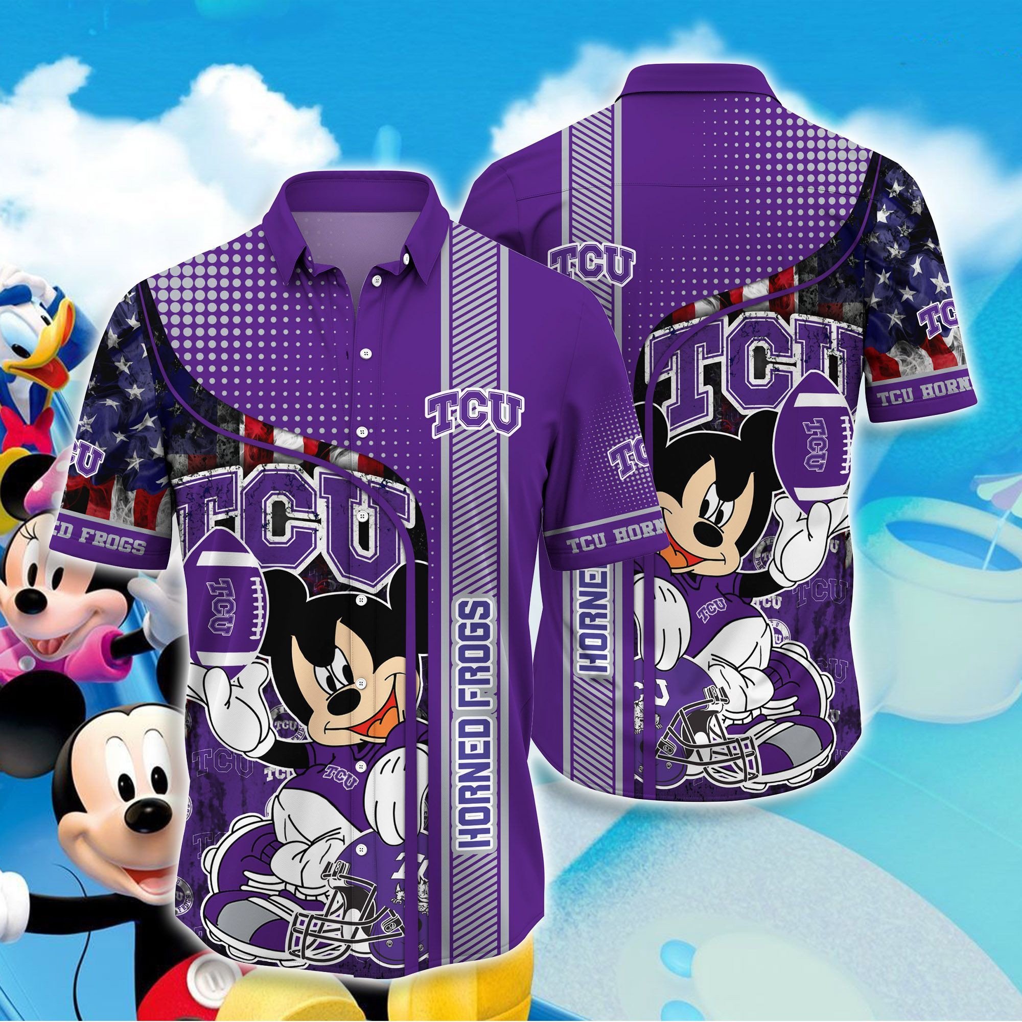 Classic Look for Tcu Horned Frogs Fans: Hawaiian Shirt in Team Colors