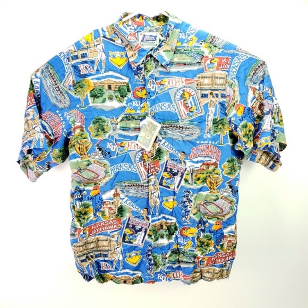 Classic Reyn Spooner University of Kansas Jayhawks Hawaiian Shirt for Men