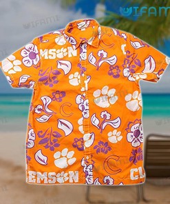 Clemson Tigers Hawaiian Shirt Floral Design - Great Gift for Fans 