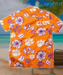Clemson Tigers Hawaiian Shirt Floral Design - Great Gift for Fans