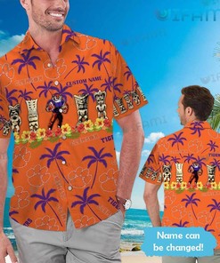 Clemson Tigers Mascot Hawaiian Shirt - Custom Name Clemson Gift for NCAA Fans