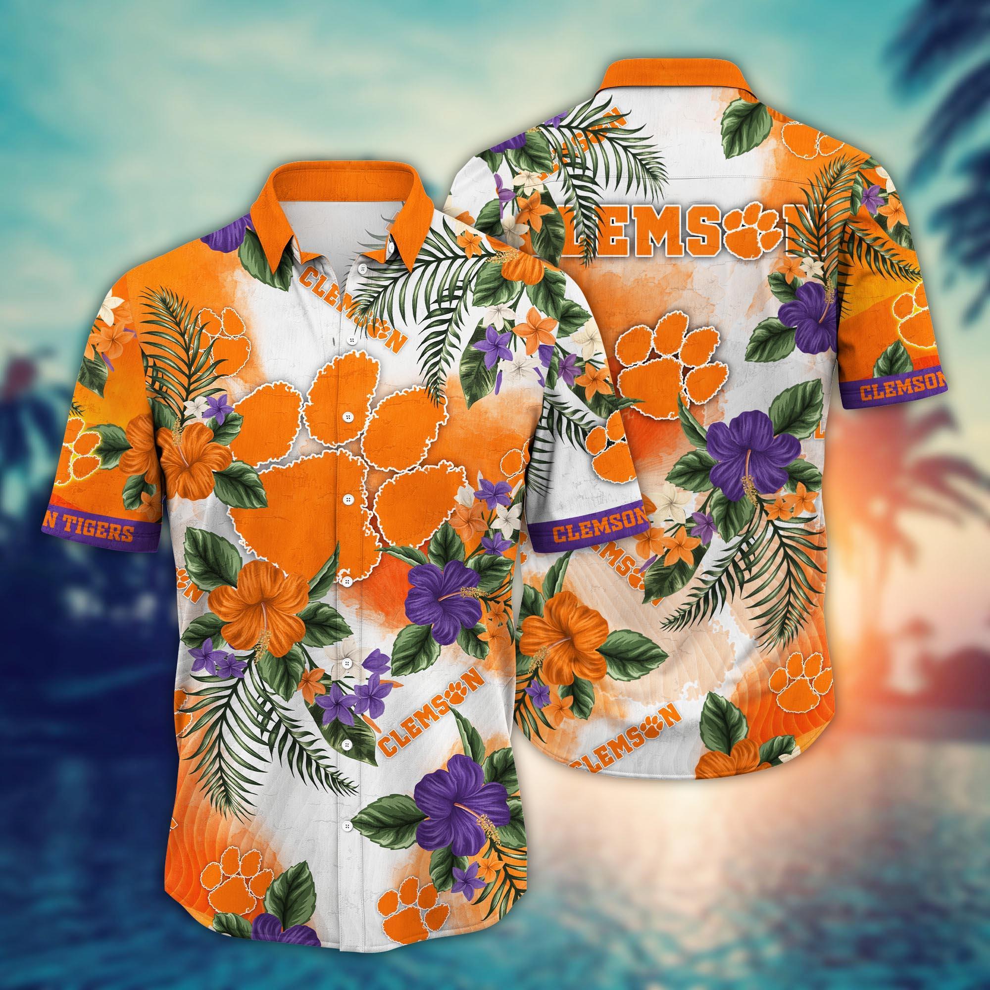Clemson Tigers NCAA Flower Hawaii Shirt For Fans Ver 1