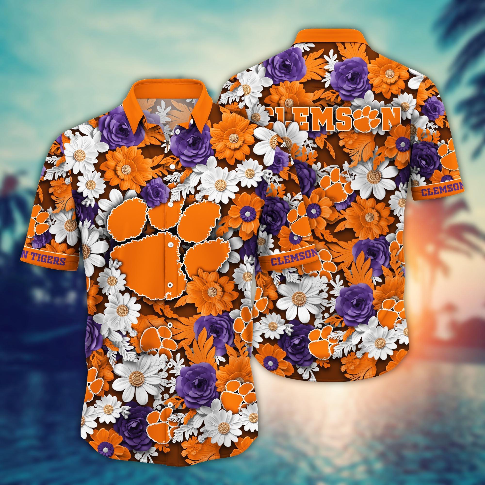 Clemson Tigers NCAA Flower Hawaii Shirt For Fans Ver 3
