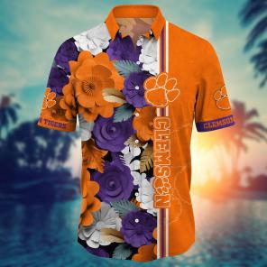 Clemson Tigers NCAA Flower Hawaii Shirt For Fans Ver 36