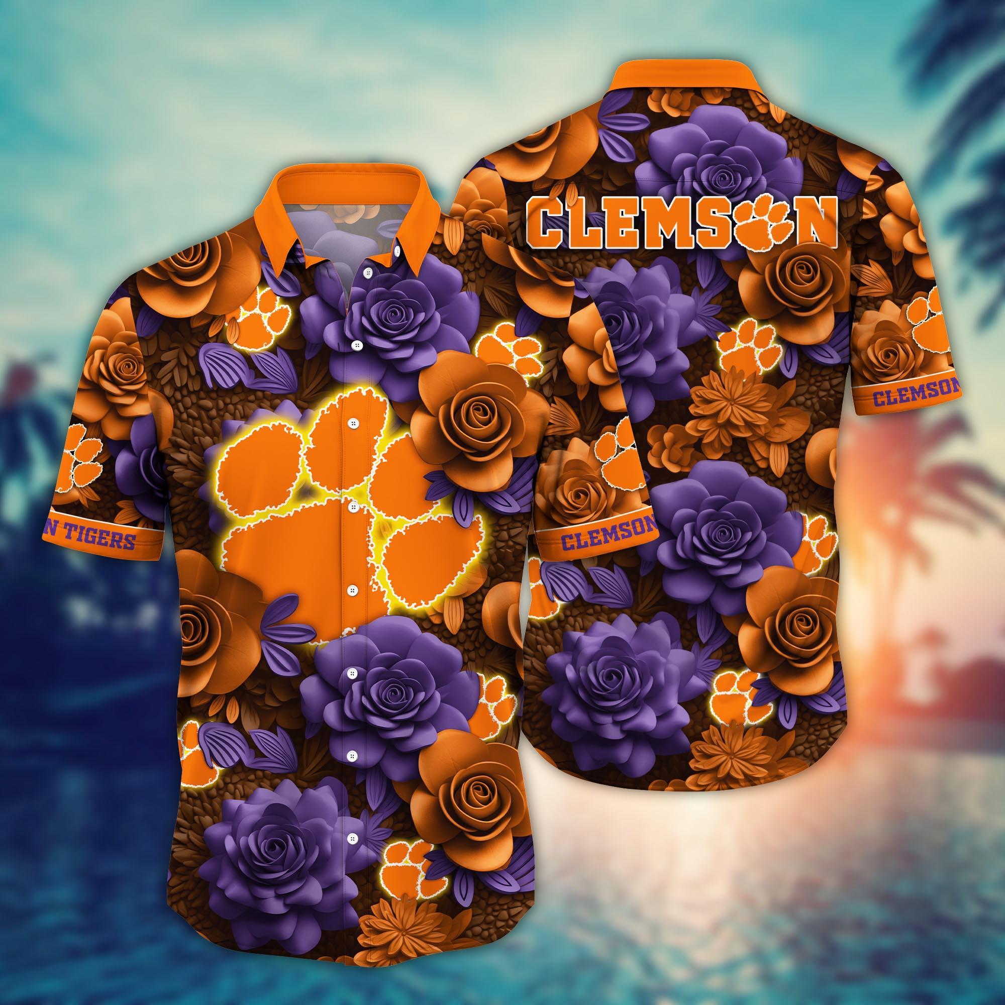 Clemson Tigers NCAA Flower Hawaii Shirt For Fans Ver 37