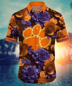 Clemson Tigers NCAA Flower Hawaii Shirt For Fans Ver 37