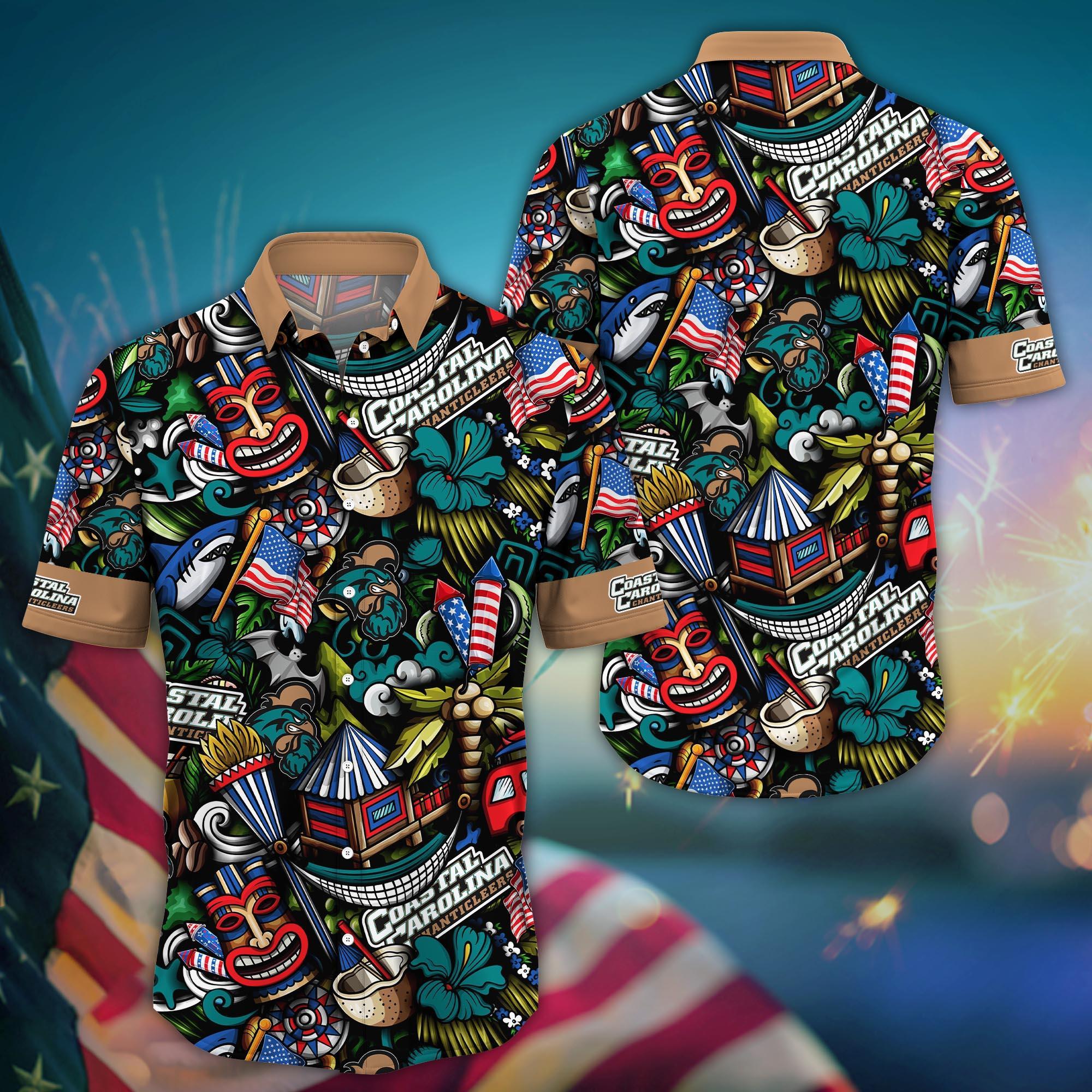 Coastal Carolina Chanticleers NCAA Flower Hawaii Shirt For Fans Ver 1