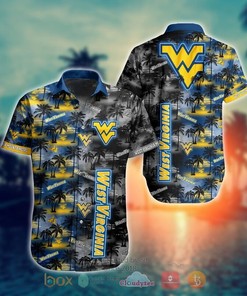Coconut Print Short Sleeve West Virginia Mountaineers Hawaiian Shirt 