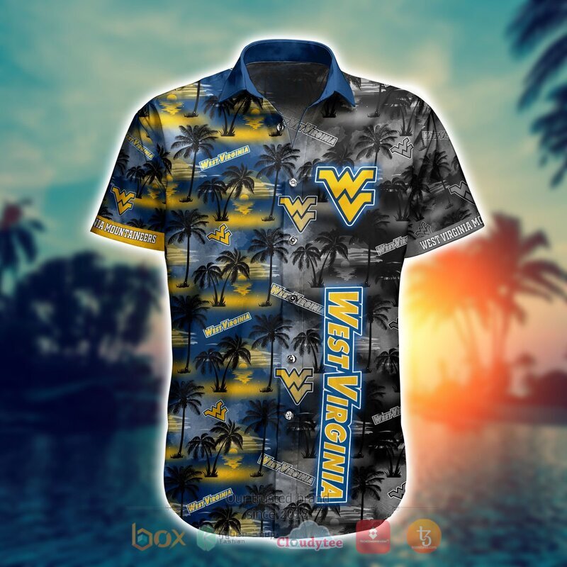 Coconut Print Short Sleeve West Virginia Mountaineers Hawaiian Shirt