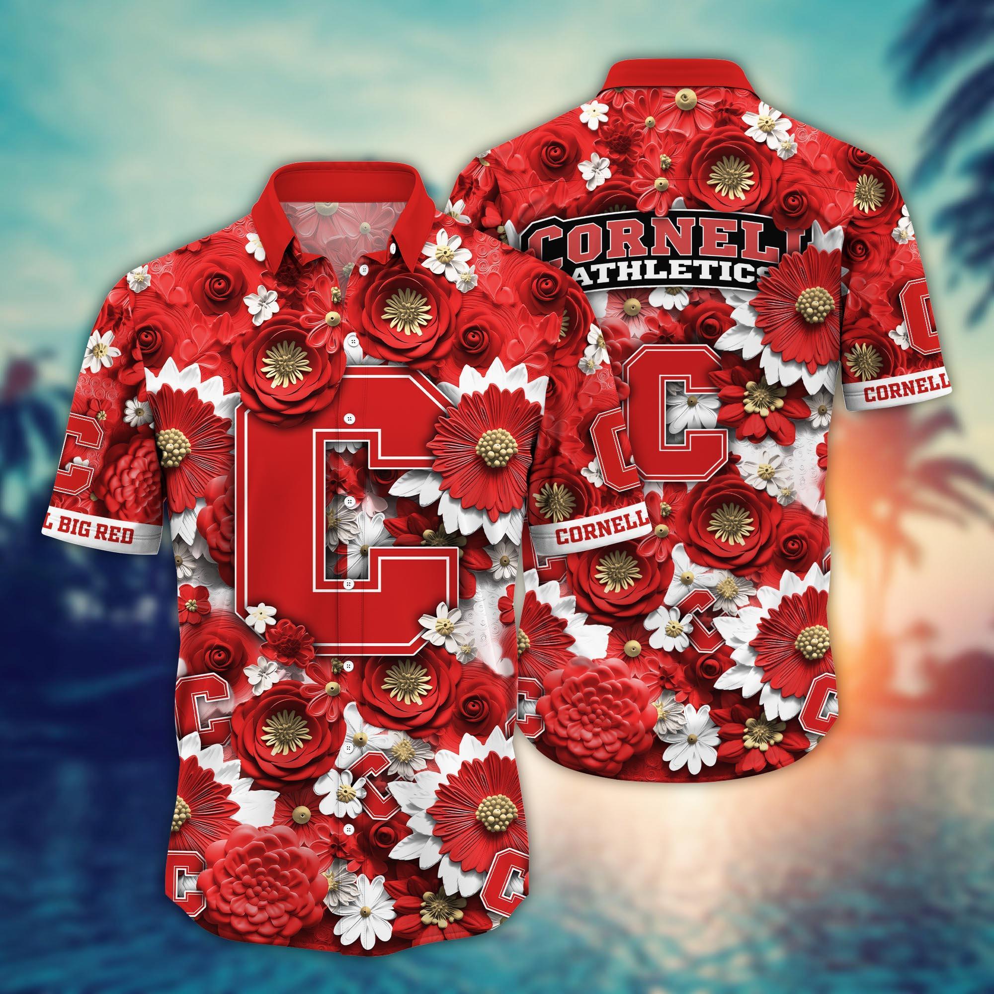 Cornell Big Red NCAA Hawaiian Shirt for This Summer Customize Shirt Any Team