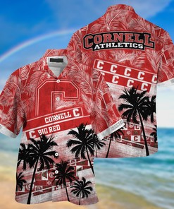 Cornell Big Red NCAA Palm Tree Pattern Hawaii Shirt For Sports Fans