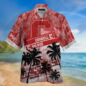 Cornell Big Red NCAA Palm Tree Pattern Hawaii Shirt For Sports Fans