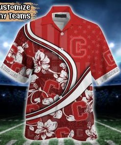 Cornell Big Red NCAA US Flag Flower Hawaii Shirt For Fans